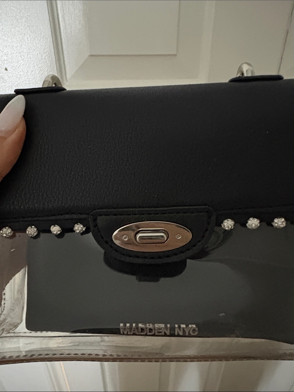 Black Clear Top-Handle Bag